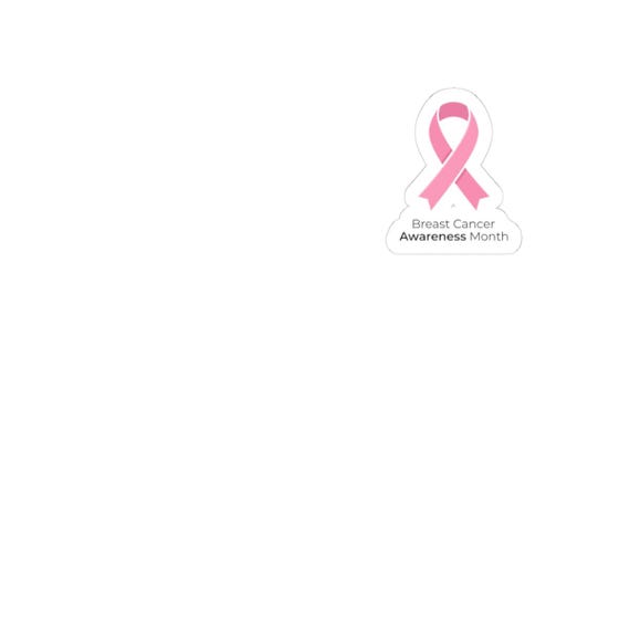 Pink Ribbon Breast Cancer Awareness Sticker | Kiss-Cut Sticker