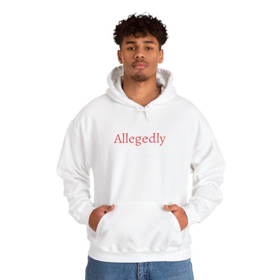 Allegedly text tee | T-Shirt, minimalist pink typography