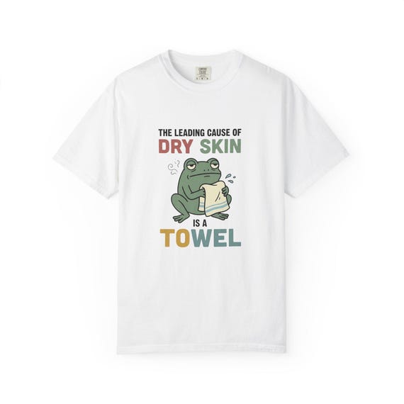 Funny Frog Towel Dry Skin T-Shirt | Garment-Dyed Cotton Tee