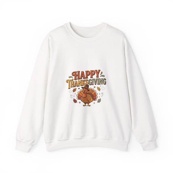 Happy Thanksgiving Turkey Sweatshirt | Autumn Leaves, Cornucopia