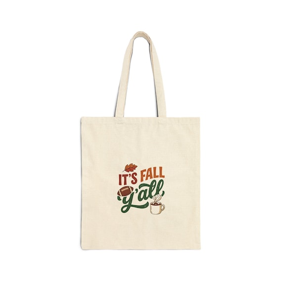 It’s Fall Y'all Tote Bag | Fall Leaves, Pumpkin Spice Design