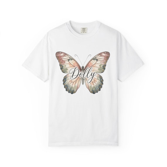 Dolly Butterfly T-Shirt, Vintage Botanical Insect Design