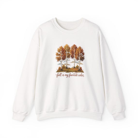 Autumn Trees 'fall is my favorite color' Crewneck Sweatshirt | Fall Leaves, Cozy Seasonal Top