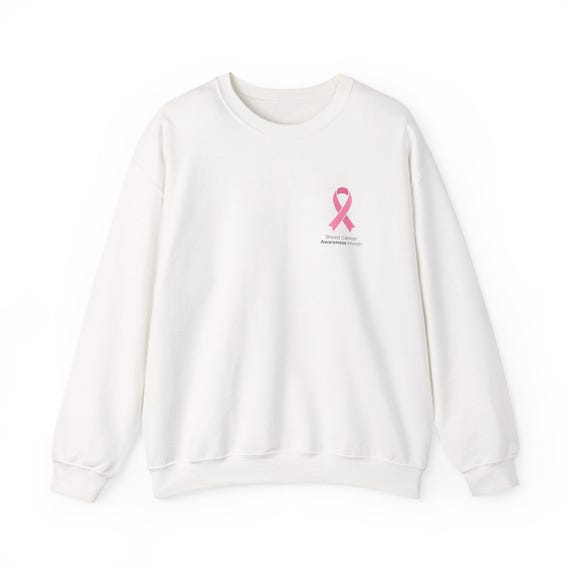 Pink Breast Cancer Awareness Ribbon Sweatshirt | Small Chest Logo