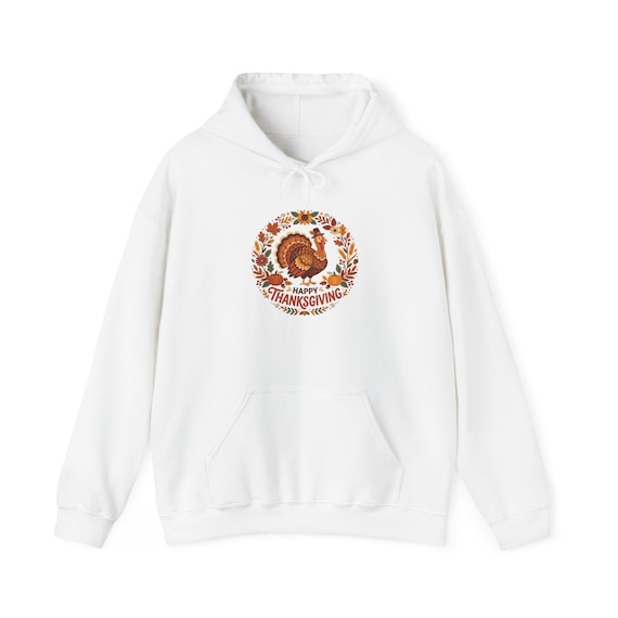 Thanksgiving Turkey Wreath Hoodie | Autumn Leaves, Harvest Pilgrim