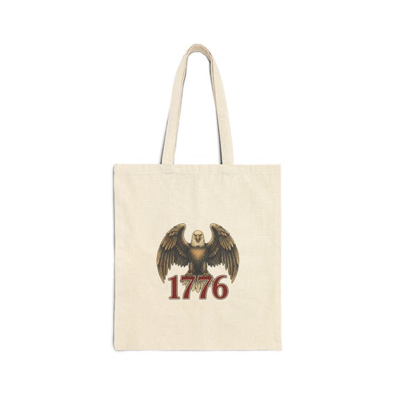 1776 Eagle Tote Bag | Vintage Patriotic Americana Canvas Tote