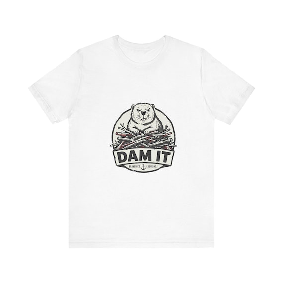 Dam It Beaver Illustration Tee | Retro Lodge Outdoor Nature Shirt