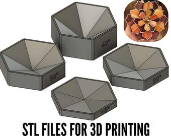 Plantilla para soldar vitrales hexagonales - Plantilla para suculentas de 6 pétalos - Archivos para impresora 3D (descarga digital STL)