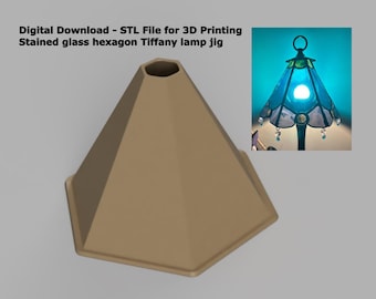 Plantilla para lámpara Tiffany de vitral: archivos digitales para plantilla de soldadura hexagonal impresa en 3D, herramienta de bricolaje (no comercial)