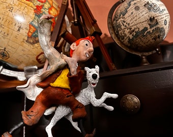 Tintin and Snowy / Tim and Snowy handmade sculpture.