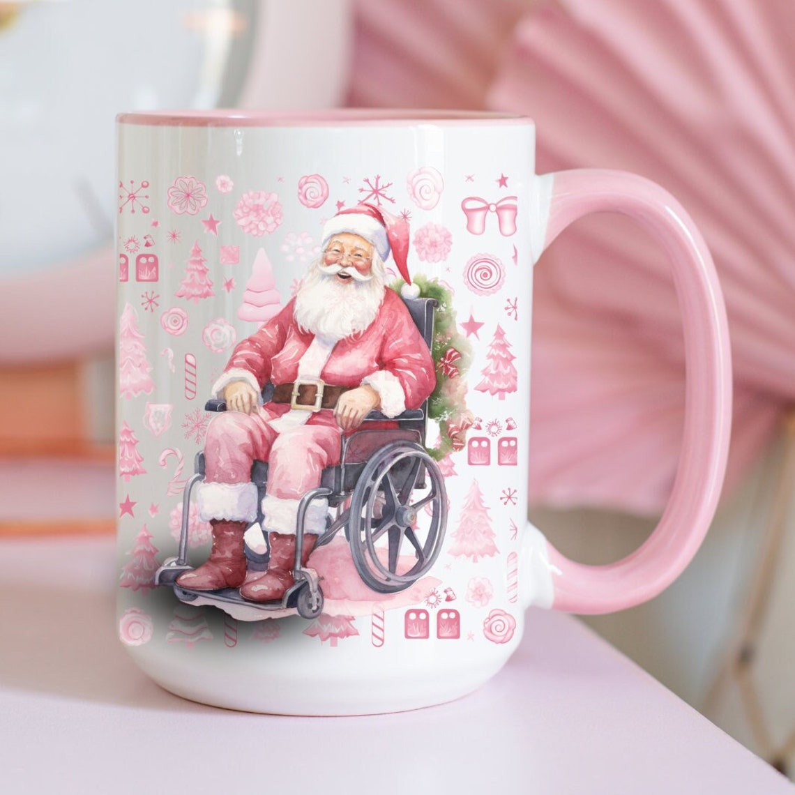 Christmas Wheelchair Coffee Mug Gift for Wheelchair User Inclusion