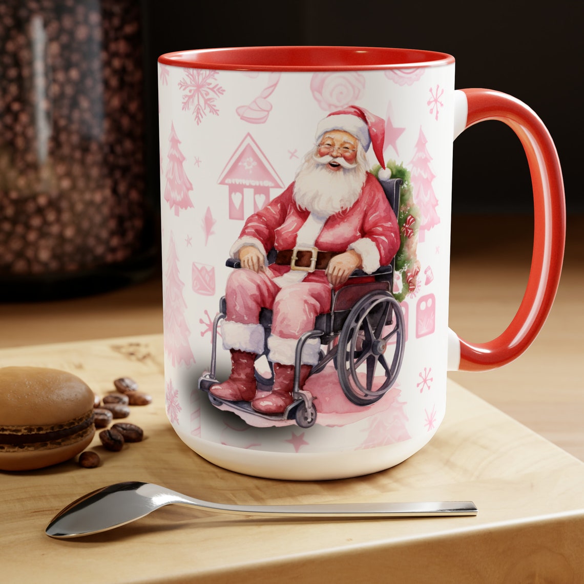 Christmas Wheelchair Coffee Mug Gift for Wheelchair User Inclusion