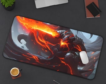Fire Warrior Desk Mat: Fantasy Card Game Mousepad