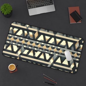 Native Inspired Pattern Desk Mat, Cultural Art Style Mousepad, Extra Large Card Game Playmat, Simple Laid Back Aesthetic Mousepad