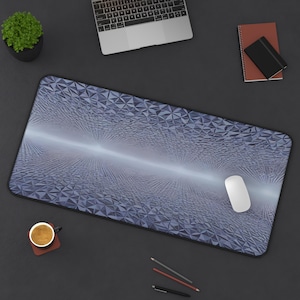 Blaue und weiße Unendlichkeitsmuster Schreibtischunterlage, Blaues und weißes minimalistisches Mousepad, Extra große Kartenspiel-Spielmatte