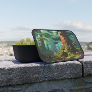 Cute Sustainable Bento Lunch Box, Kawaii Nature Friendly Bento Box, Eco-Friendly Lunch Box