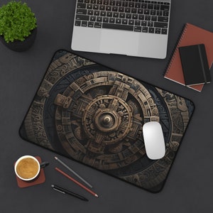 Aztec Mayan Calendar Desk Mat: Large Gaming Mousepad image 3