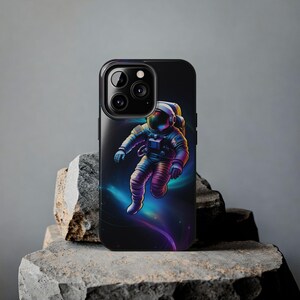 Colorful Astronaut Phone Case, Unique Space Lover Artistic Phone Case, Space Lover Phone Accessories, iPhone and Galaxy Phone Case