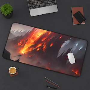 Torenhoge Inferno Desk Mat, Fantasy Adventure Mousepad, Extra Large Card Game Playmat
