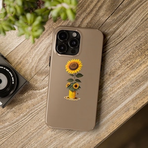 Cute Sunflower Phone Case, Simple Minimalist Phone Case, Nature Lover Aesthetic Phone Accessories, iPhone Samsung Galaxy Case