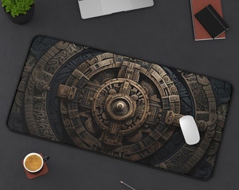 Aztec Mayan Calendar Desk Mat: Large Gaming Mousepad