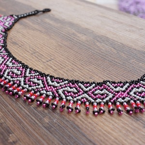 Multicolored Seed Beaded Necklace | Boho Collar Handmade | Chocker for Women | Tribal Chocker