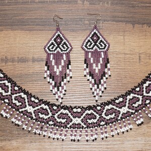 Shipibo Chocker and earrings for women | Peruvian shipibo Handmade Set | Handmade Chocker | Shipibo earrings