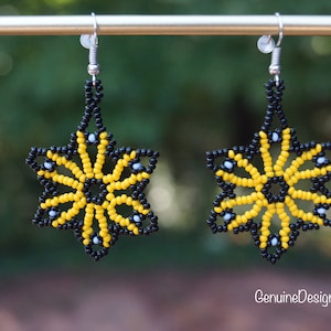 Huichol Beaded Mexican Earrings | Flower Earrings | Beaded Earrings.