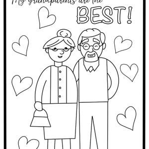 Dibujos para colorear del día de los abuelos