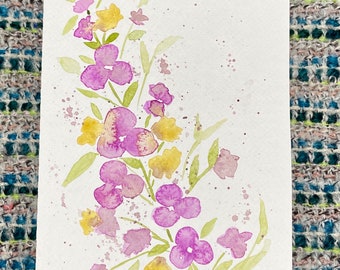 Purple Flowers Watercolor