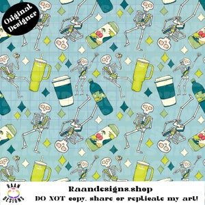 Ich halte alle meine Persönlichkeiten Hydrat Seamless-PNG-TShirt-Design-Digital-Erwachsene-Lustig-Tod-Totenköpfe-Skelett-RAAN-Party-Tanzen-Feiern