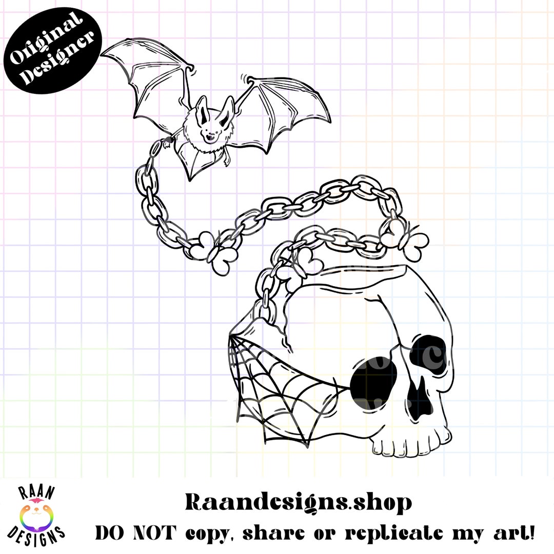 Bat Chained to Skull-png-tshirt-digital-design-anxiety-mentality-adult