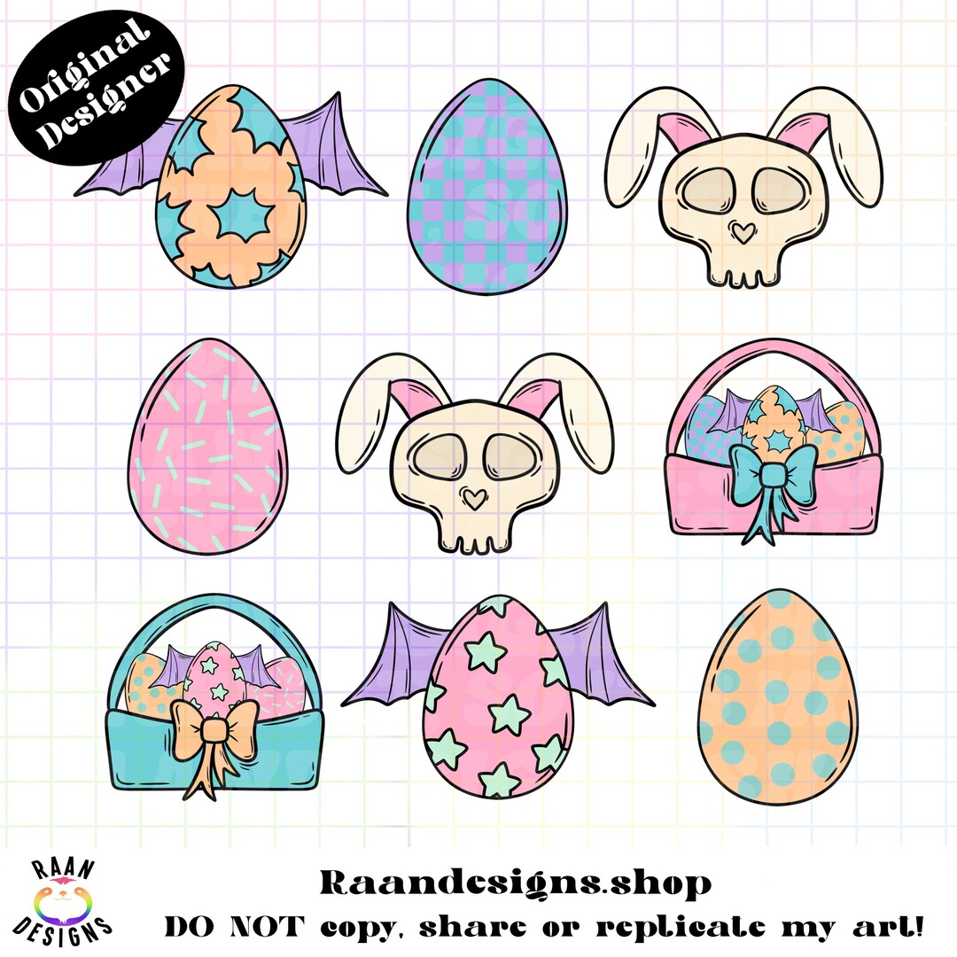 Bat Skull Easter Eggs-raan-png-tshirt-design-digital-easter-dye-bat ...