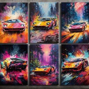 Lamborghini Countach High-quality paintings/posters | Lamborghini Bundle | Digital Prints