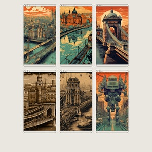 Stadt, Budapest Druck, surreal, Budapest, einzigartig, Reise Poster, Budapest Souvenir, Stadtbild Wand Dekor, Roboter, digitaler Download Druck