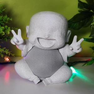 Cute Buddha Echo Dot 4 & 5 Stand – 3D Printed Smart Speaker Holder – Funny Alexa Decor – Zen Style Gift Idea