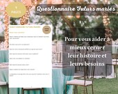 Modèle Questionnaire Futurs Mariés – Kit Organisation Mariage, Modèles Wedding Planner, Aide et Outils Personnalisés