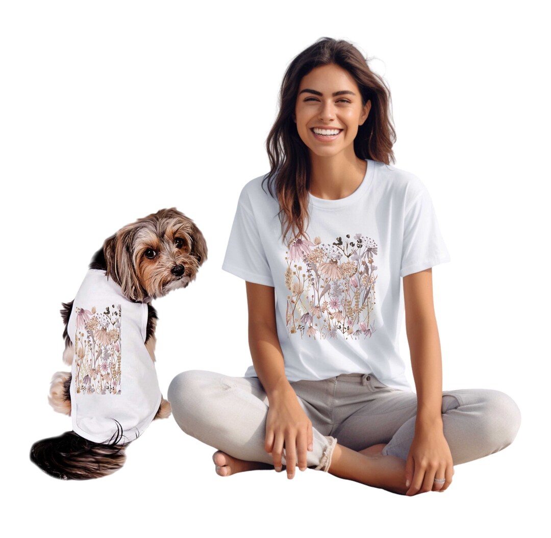 Dog and Owner Matching Shirts,cottagecore Matching Shirts,pressed