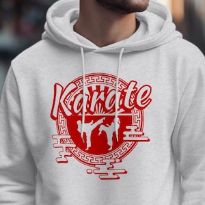 Cool Karate Shirt Gift, Martial Arts Referee, Japanese Style Karate Sweater, Unique Karate Gift, Red Karate Lovers Apparel, Sensei Gift