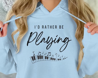 Keyboard Piano Hoodie T-Shirt Gift, Pianist Hoodie, School Band Camp, Yamaha Player Gift, Keyboardist Shirt, Piano Teacher Sweater Gift