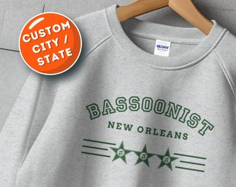 Personalized Bassoon Player Gift, Custom Musician Sweatshirt for Bassoonist, Trendy College Style Shirt Sweater, Orchestra Woodwind member