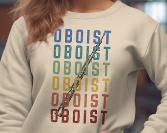 Oboe Sweatshirt, Oboe T-Shirt Gift, Oboist Gift, School Band Oboe Player, Band Camp Shirt, Woodwind Sweater, Music Graduate, Oboe Pullover
