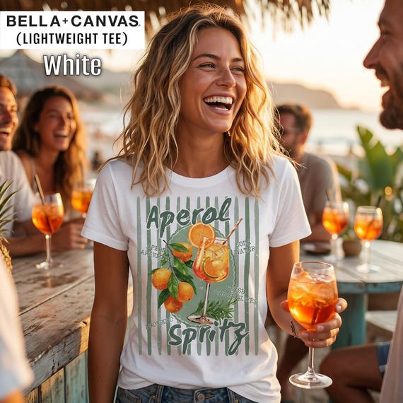 Aperol Spritz Shirt, Cocktail Lover Gift, Striped Summer Top, Bartender Uniform, Mixologist Baby Tee