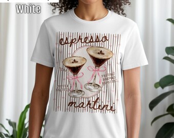 Camiseta Espresso Martini, Regalo para amantes de los cócteles, Camiseta de verano a rayas para bebé, Uniforme de camarero, Mixólogo