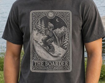 Snowboarding Shirt, Gift for Male Snowboarder, Gothic Skeleton Halloween Tee, Men's Snowboard Sweater