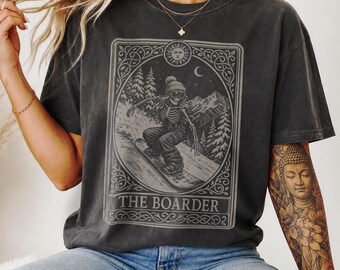 Snowboarding Shirt, Gift for Female Snowboarder, Gothic Skeleton Halloween Tee, Women's Snowboard Sweater
