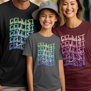 Retro Cellist T-Shirt, Cello Musician Tee, Unisex Music Gift afbeelding 6