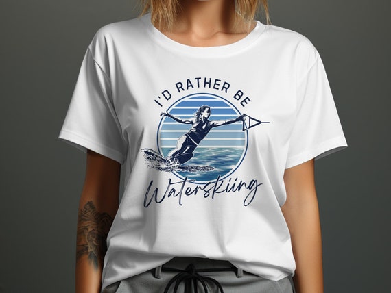 Womens Waterskiing Shirt Gift, Waterski Tank Vest Top, Funny Waterskier, Vacation Shirt, Girl's Waterski Tee, I'd Rather Be Waterskiing