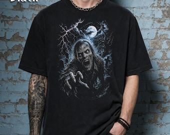Camiseta Undead Horror Comfort Colors, Sudadera Zombie Graveyard, Regalo de ropa gótica para la temporada de Halloween