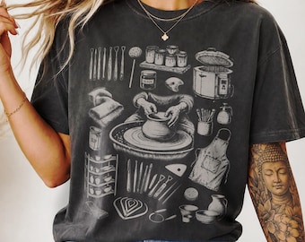 Pottery Shirt, Gift for Potter, Potter's Wheel Sweater, Clay Artist Tee, Ceramicist Comfort Colors T-Shirt